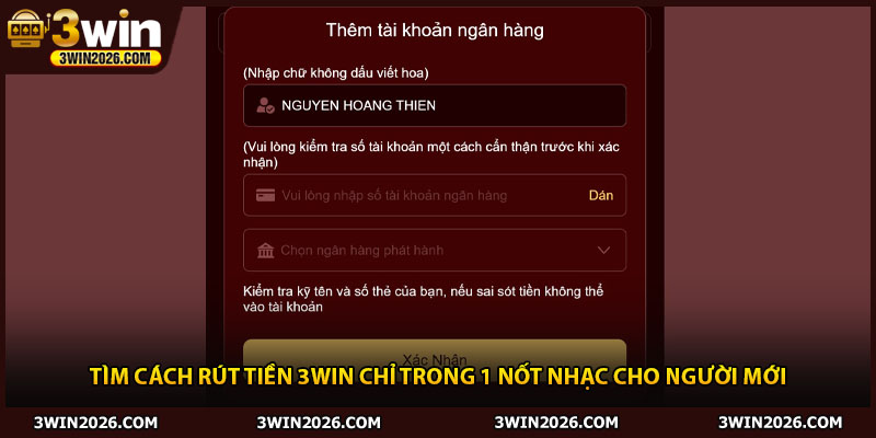 Tìm cách rút tiền 3win chỉ trong 1 nốt nhạc cho người mới
